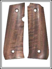 Llama III-A Fiddleback Walnut grips