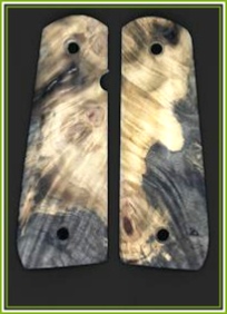Llama Micro Max grips Buckeye Burl stabilized